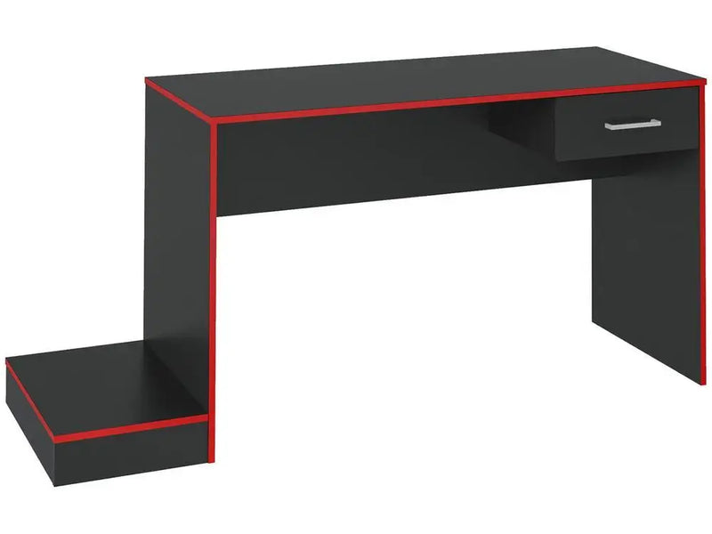 Mesa Gamer Artely Preto e Vermelho 1 Gaveta