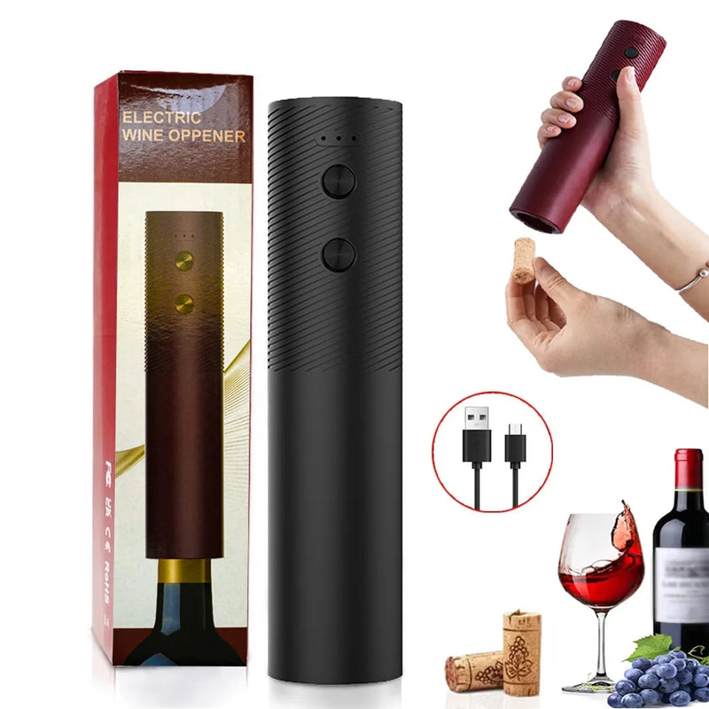 Abridor elétrico de garrafas de vinho, Saca-rolhas de vinho vermelho automático, Abridor de vinho recarregável