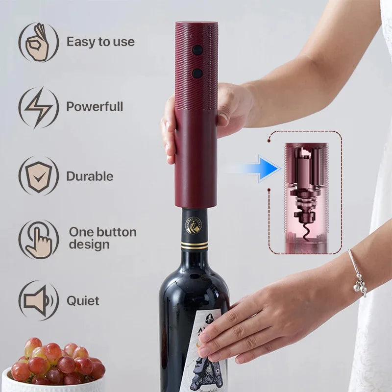 Abridor elétrico de garrafas de vinho, Saca-rolhas de vinho vermelho automático, Abridor de vinho recarregável