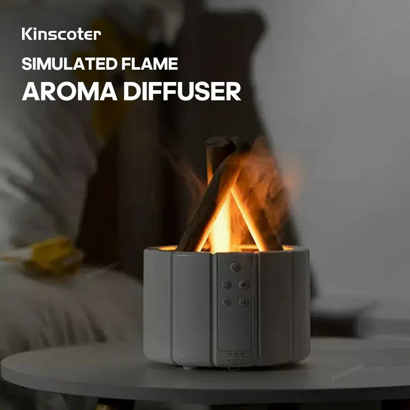 KINSCOTER Simulado Chama Difusor de Aroma Bonfire Umidificador de ar Ultrassônico