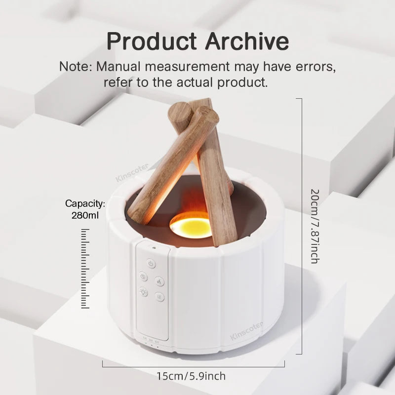 KINSCOTER Simulado Chama Difusor de Aroma Bonfire Umidificador de ar Ultrassônico