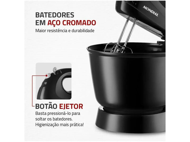 Batedeira Mondial Preta 400W Prática B-44-B - 110V