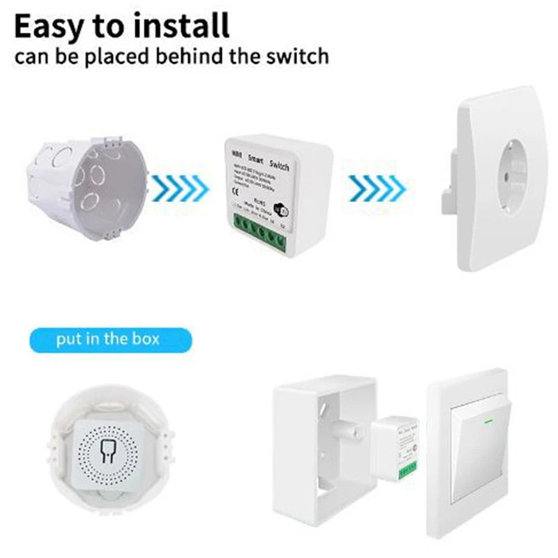 Mini interruptor inteligente sem fio para casa, interruptores de luz DIY, controle de 2 vias, Alexa, Google Home, Cozylife, Xiao Ai App